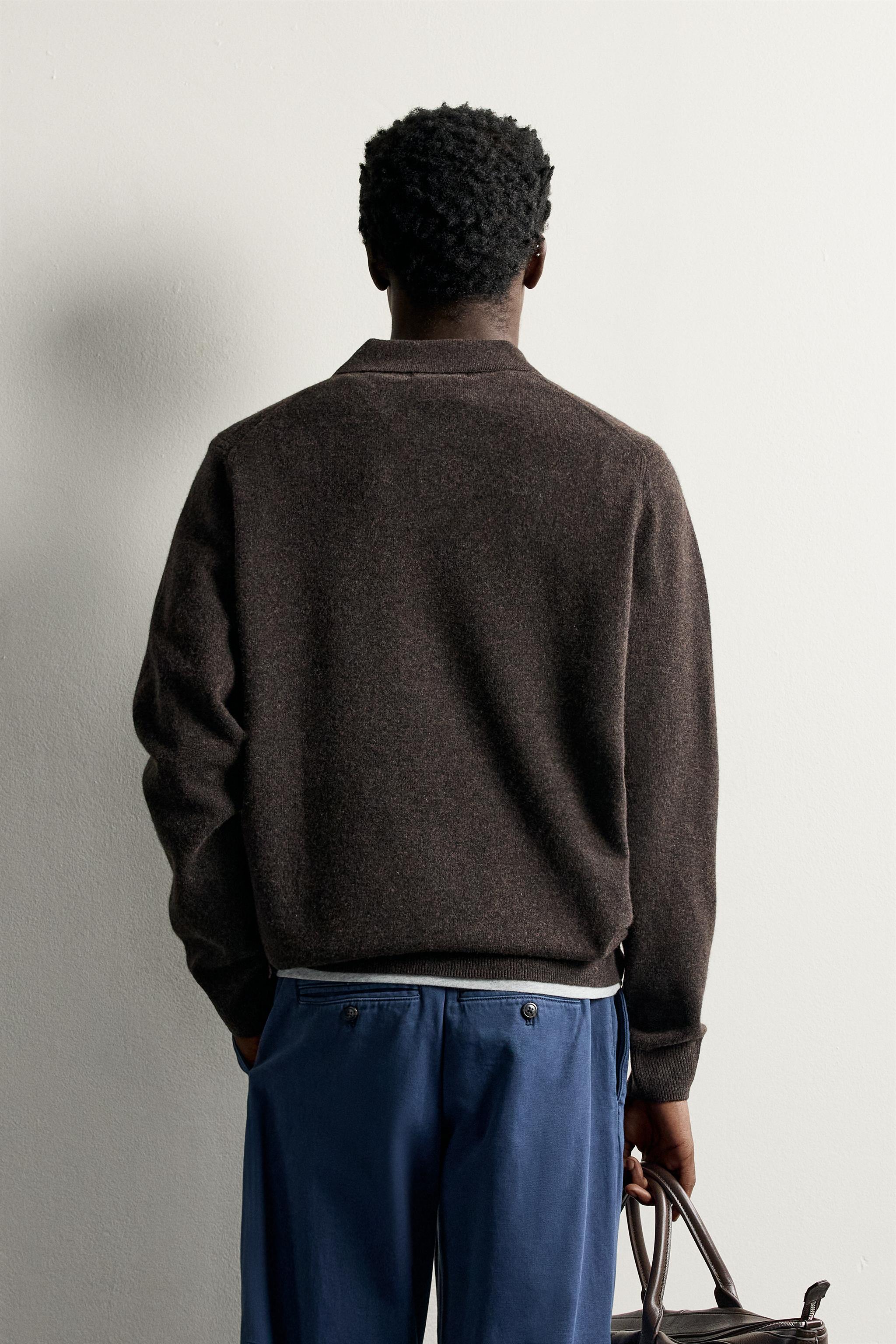 POLO EN MAILLE REGULAR FIT MÉLANGE DE LAINE